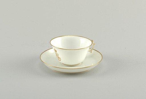 Cup and Saucer, from a Napoleon III Table Service (Tasse et soucoupe, Service à Chiffre Doré de l'Empereur Napoléon III)