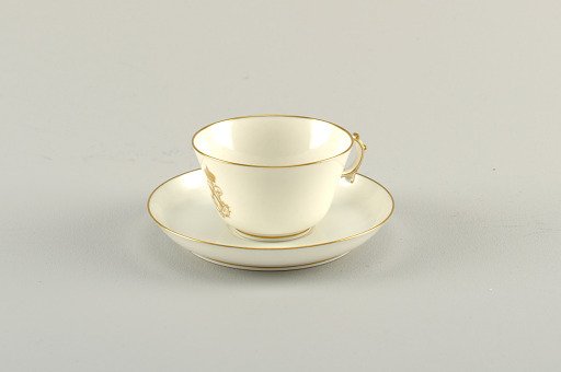 Cup and Saucer, from a Napoleon III Table Service (Tasse et soucoupe, Service à Chiffre Doré de l'Empereur Napoléon III)
