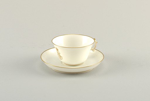 Cup and Saucer, from a Napoleon III Table Service (Tasse et soucoupe, Service à Chiffre Doré de l'Empereur Napoléon III)