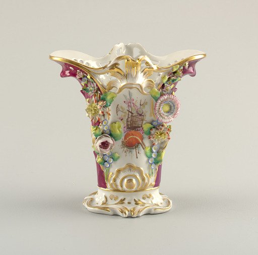 Vase with Porcelain Flower Appliqués
