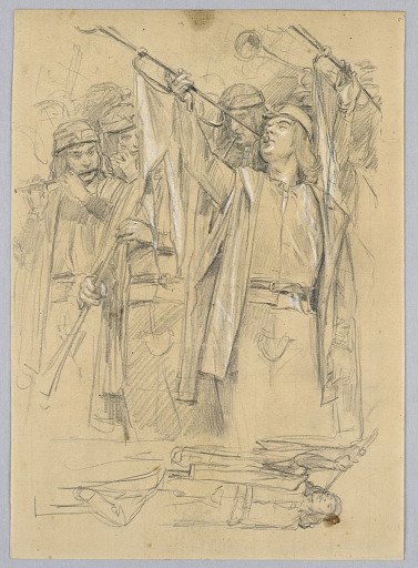 Musicians Playing Trumpets and Flutes