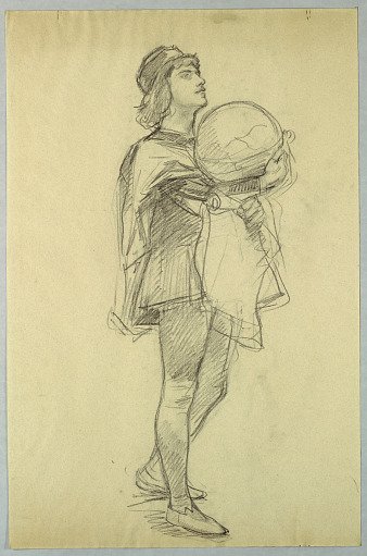 Study of a Man Holding a Globe