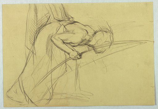 Study of a Bowing Man Holding a Bow