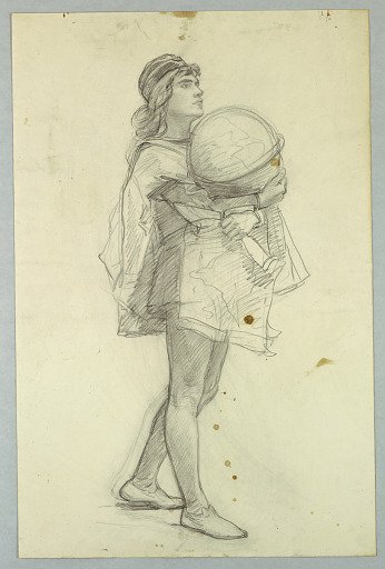 Study of a Man Holding a Globe