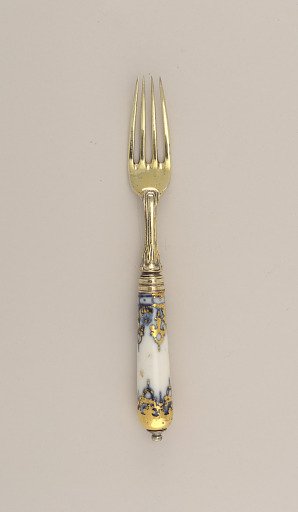 Fork and Knife with Porcelain Handles