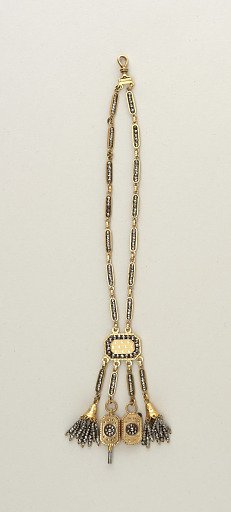 Gold and steel watch chain