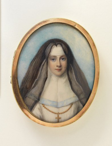 Portrait Miniature of a Nun on a box