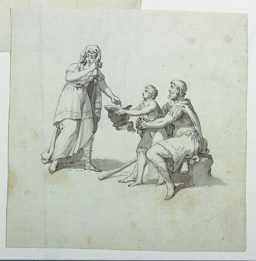 Sketch for an Unused Scene for a Cartoon for Cotton Printing: La Vie de Bélisaire