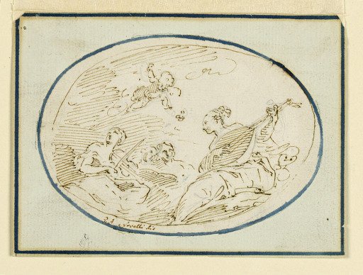 Design for Ceiling Decoration, Probably the Muses