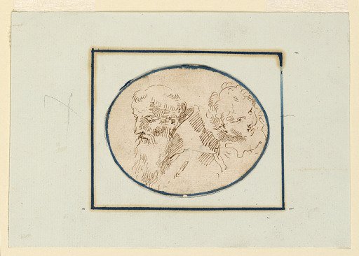 The Head of an Old Monk and the Head of a Child