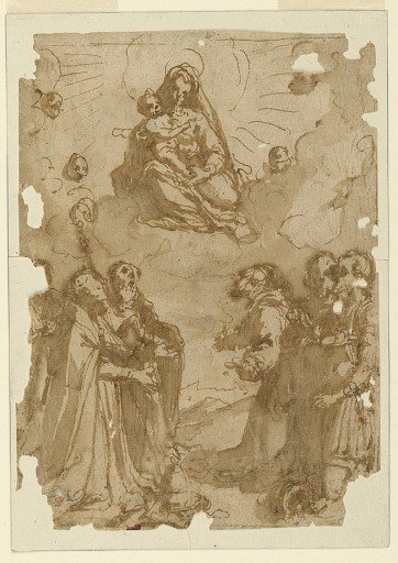 Study for an Altarpiece: the Madonna Worshipped by Saints and, Possibly, Donors