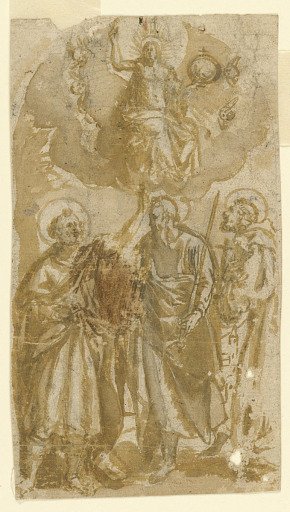 Study for an Altarpiece: Christ with Saint Stephen, Saint Paul, and Saint Francis