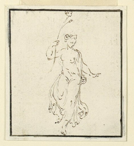 Design for Part of a Wall or Ceiling Decoration: A Woman Dancer