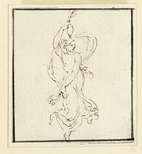 Design for Part of a Wall or Ceiling Decoration: A Woman Dancer