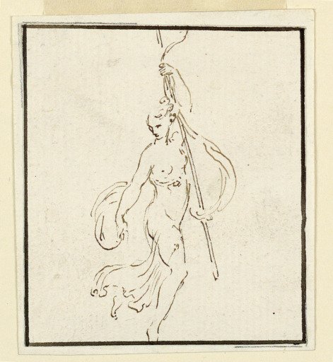 Design for Part of a Wall or Ceiling Decoration: A Woman Dancer