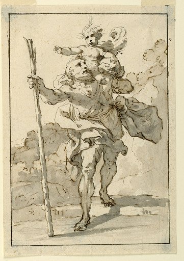 Design for a Painting of Saint Christopher
