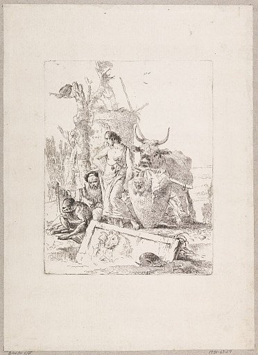 Standing Youth and Seated Magus with Monkey on Leash, plate 18 from the Scherzi di Fantasia