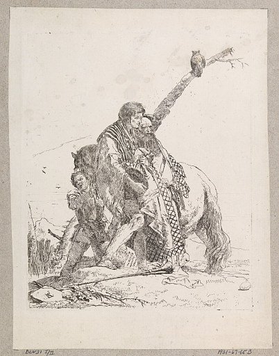 Magus and Youth, with a Horse and Groom, plate 19 from the Scherzi di Fantasia