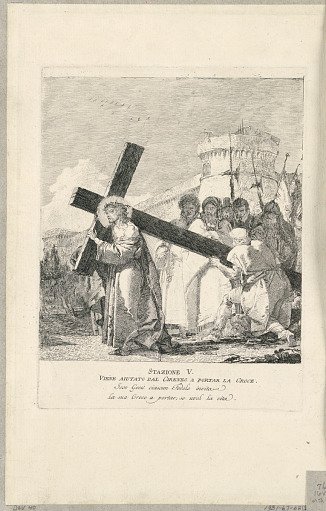 Via crucis - Station V, Simon of Cyrene Helps Him to Carry the Cross