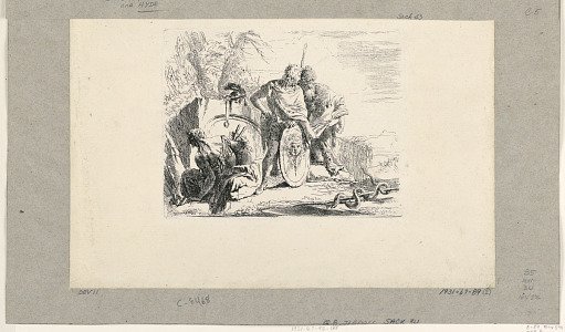 Seated Woman, Young Soldier, and Magus, from the Vari Capricci