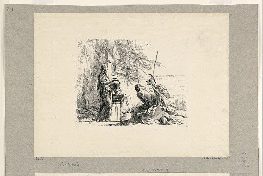 Standing Woman, Seated Soldier, and a Slave, from the Vari Capricci