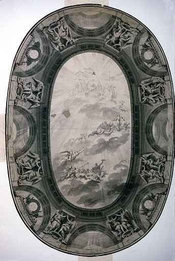 Project for the Painted Decoration of the Ceiling of a Hall (Painted Oval Ceiling)