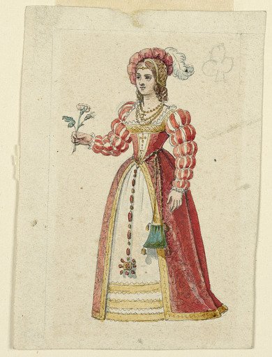 Design for a Playing Card: Queen of Clubs