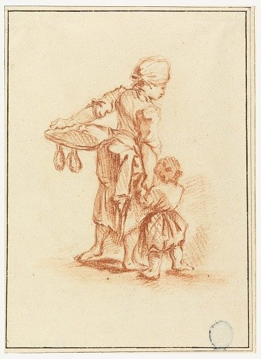 A Woman Leading a Child