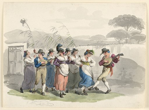 "Saltarello Romano," Dancing Peasants In The Neighborhood Of Rome