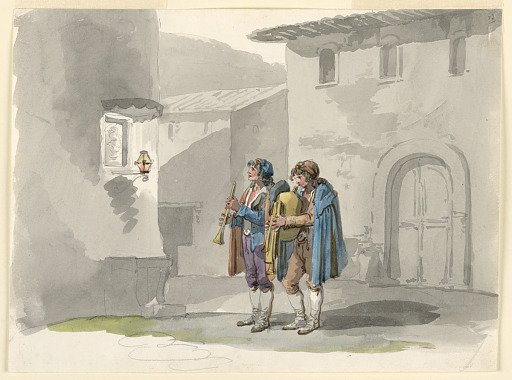 "Pifferari," Two Pipers from the Abruzzi in Rome