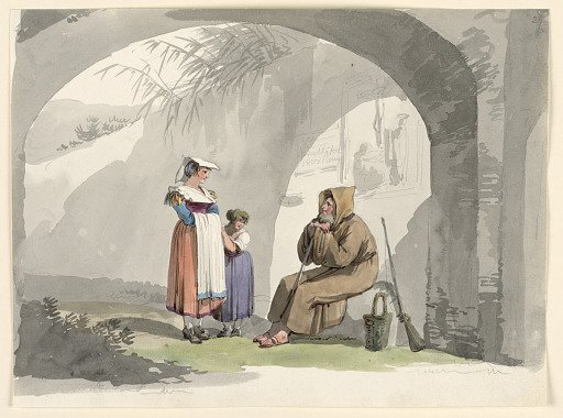 Two Girls from Frascati Visit a Hermit
