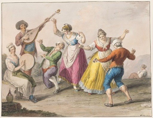 Water color; Tarantella dancers