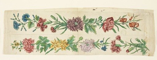 Design for Two Printed Floral Bands