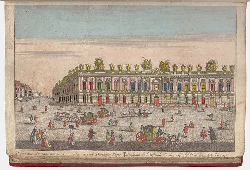 Prospectus Armamentarii regii versus arcem Principis Regis (View of the Royal Armory opposite the Prince's Palace)