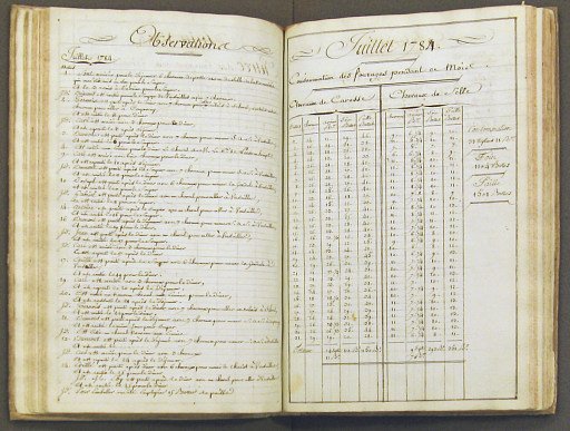 Journal de distribution des Fourrages pour l'Ecurie de S. A.sse S.me E.me M.gr le Cardinal de Rohan, precede du tariff des prix des ouvrages relatives à cette partie, extrata des marches faits avec les Ouvriers et Fournisseurs. ***1er Janvier 1782.