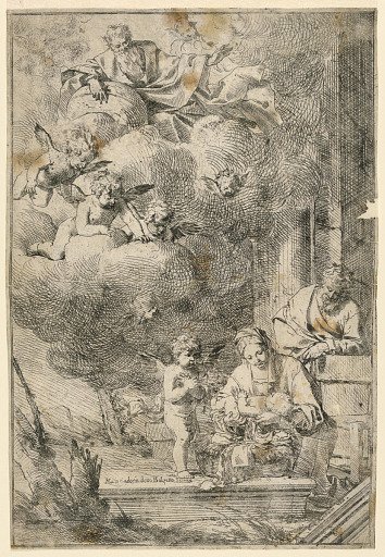 The Virgin Placing the Christ Child in the Manger