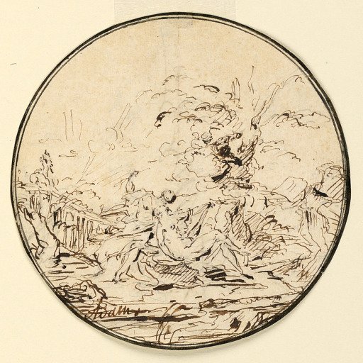 Medallion with Figures in Landscape