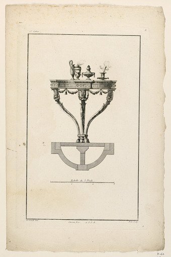 Plan and Elevation of a Console Table, Plate 4 from "Premier Cahier de Meubles et d'Ebenisteries," Parte V, Cahier E