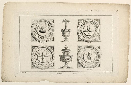 Soffits and Vases, Plate 6 from "Cahier de Trophées, Soffites et Vases," Parte IX, Cahier I
