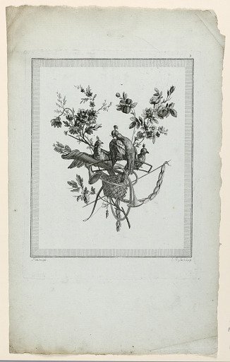 Trophy with Implements of the Hunt, Plate 3 from "Suite de Trophées de chasse," Suite VI