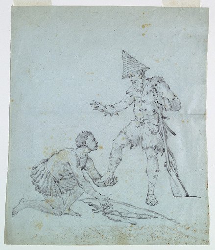 Sketch for a Cotton printing: Robinson Crusoe