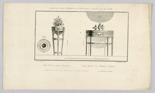 Plant Stand and Demi-Lunette Table