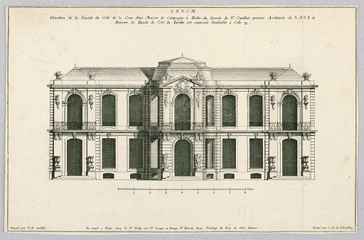 Elevation of the Court Facade of a Country House
