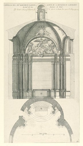 Plan and Elevation for the Chapel of Orazio Lancellotti at San Giovanni Archbasilica
