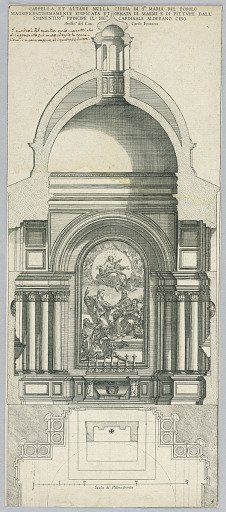 Plan and Elevation of the Cybo Chapel at the Basilica of Santa Maria del Popolo