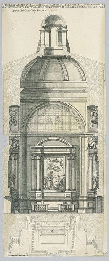 Plan and Elevation of the Ginetti Chapel and Altar in Sant'Andrea della Valle Basilica
