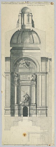Plan and Elevation of the Ginetti Chapel at Sant'Andrea della Valle Basilica