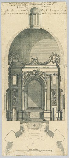 Plan and Elevation for the Chapel of the Assumption in the Clementine College of the Fathers of the Congregation of Somasca