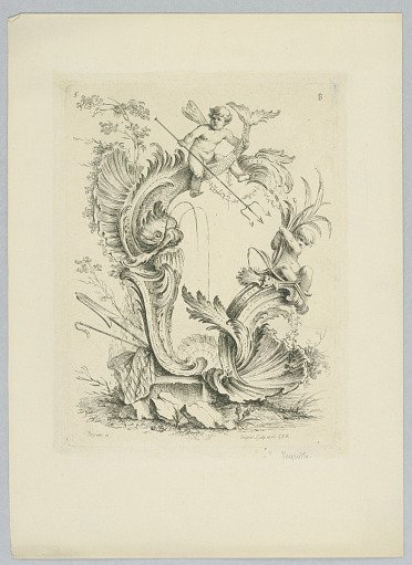 Cartouche with Sea Motifs, Plate B