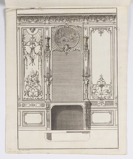 Design for a Fireplace Wall, Plan and Elevation, Plate 4